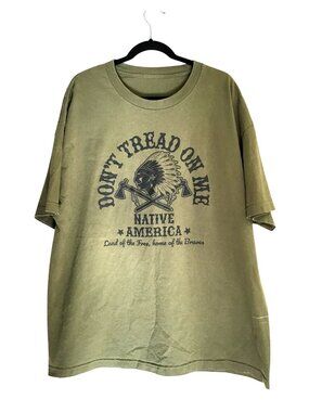 MENS GREEN FRONT GRAPHIC COTTON SHORT SLEEVE T-SHIRT SIZE 2XL